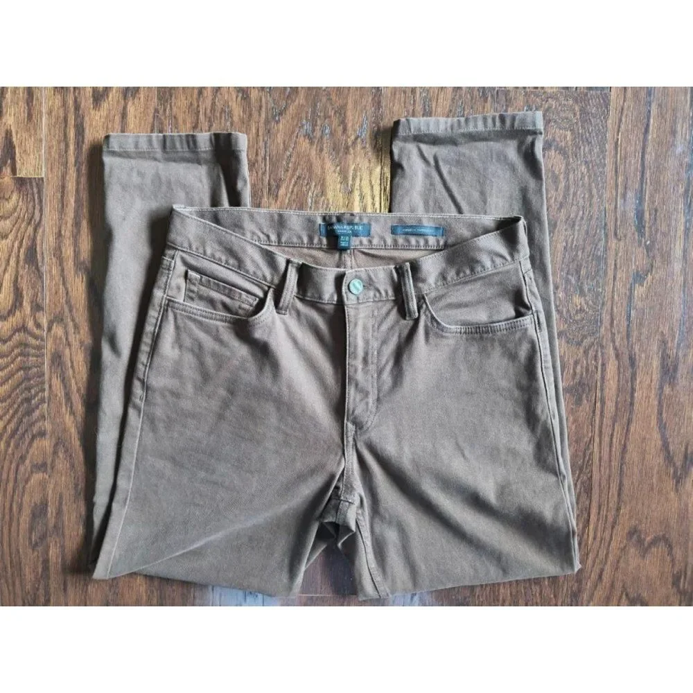 Banana Republic Traveler Pants Mens 30x27 Chocolate Athletic Tapered 744276-13